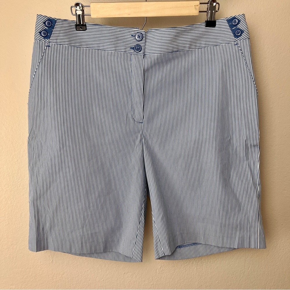 EP Pro Women’s Blue and White Striped Golf Shorts size 14
